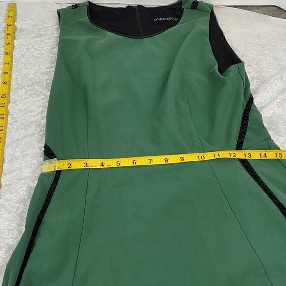 Cynthia Rowley Fully Lined Green Sleeveless Midi Dress Size Medium - Picture 7 of 10